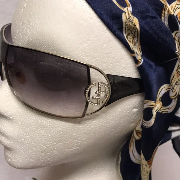 GIORGIO ARMANI SUNGLASSES vintage dust bag ,case original set grey ombré GA logo - Picture 4 of 16